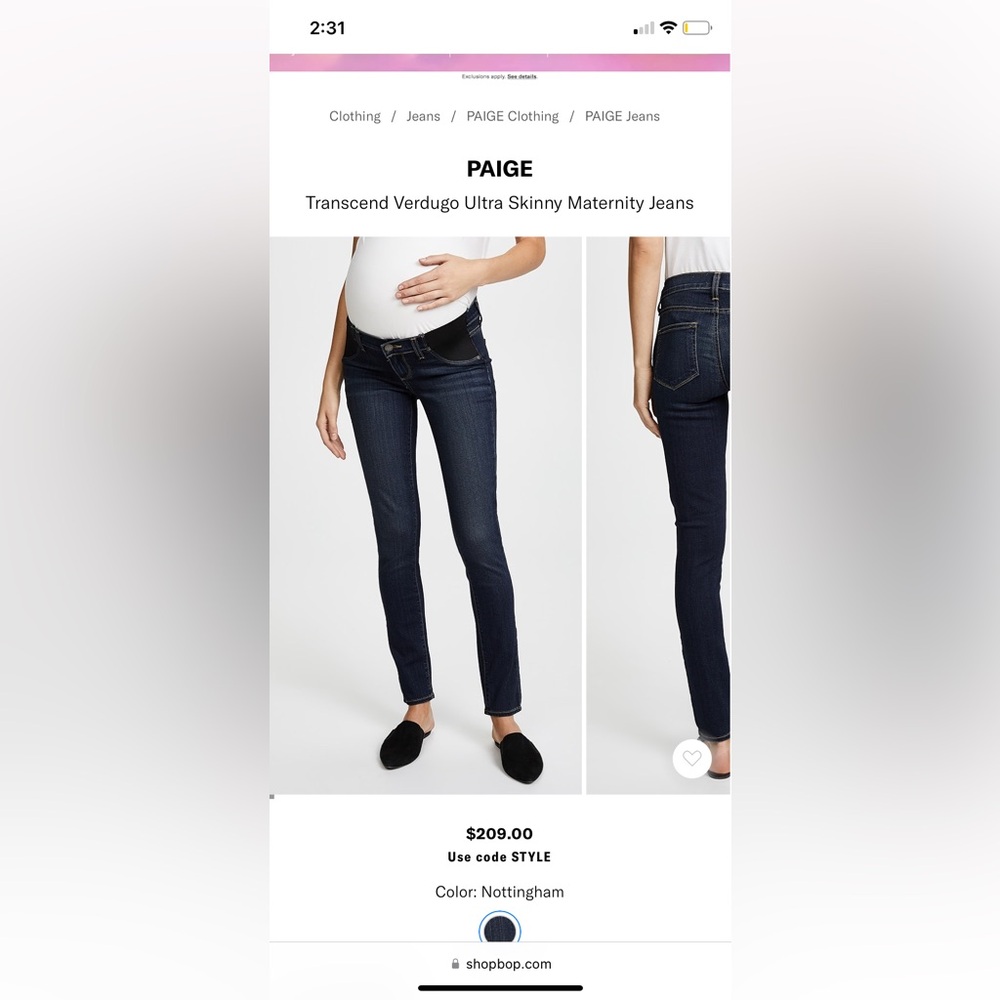 Paige maternity denim
